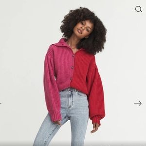 Something Navy two-tone sweater